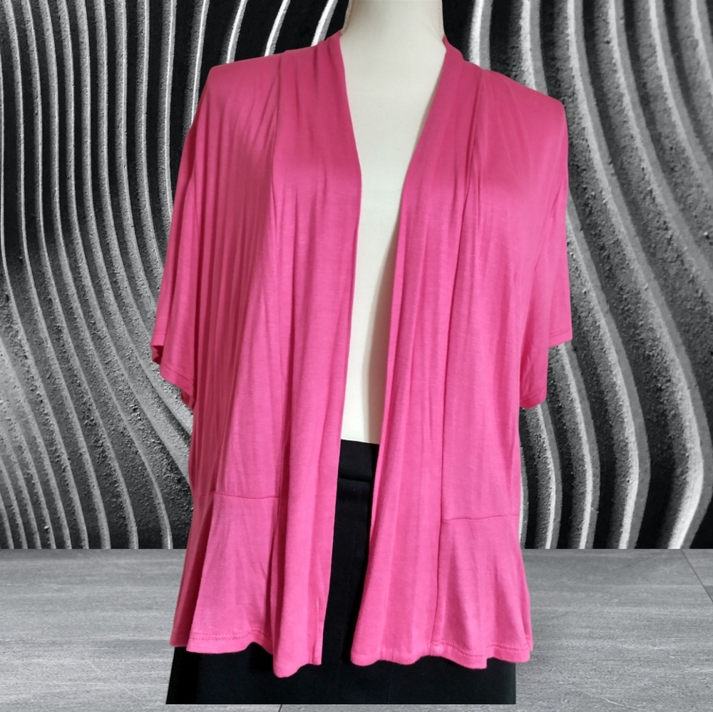 Pink Open Front Cardigan